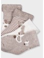 MAYORAL NEWBORN ZESTAW 4 PAR SKARPETEK NIEMOWLĘCYCH BEŻOWE 9107/82