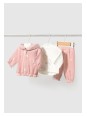 MAYORAL NEWBORN RÓŻÓWY DRES NIEMOWLĘCY 3 - CZĘŚCIOWY W GROSZKI Z KRÓŁLIKIEM 2756/20