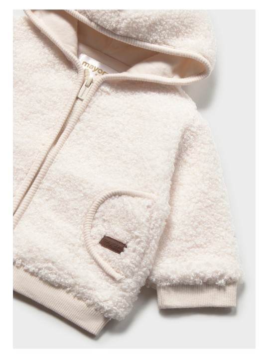 MAYORAL NEWBORN ROZPINANA BLUZA NIEMOWLĘCA Z FUTERKIEM I KAPTUREM 2404/28