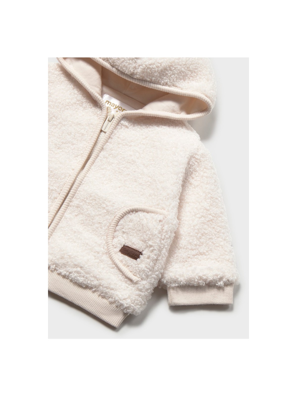 MAYORAL NEWBORN ROZPINANA BLUZA NIEMOWLĘCA Z FUTERKIEM I KAPTUREM 2404/28
