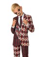 OPPOSUITS SUITMEISTER KOLOROWY GARNITUR DLA CHŁOPCA WE WZÓR HALLOWEEN  KLAUN MARYNARKA , SPODNIE PLUS KRAWAT OBBO-1026