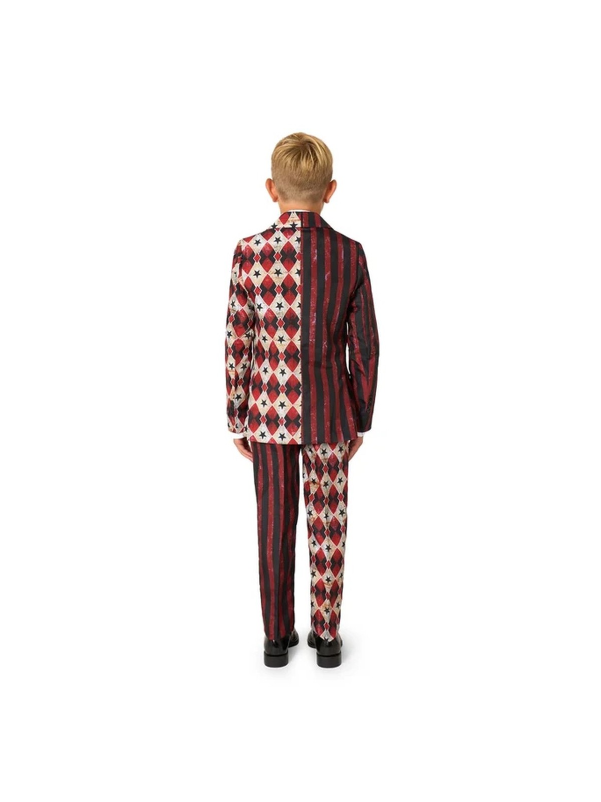 OPPOSUITS SUITMEISTER KOLOROWY GARNITUR DLA CHŁOPCA WE WZÓR HALLOWEEN  KLAUN MARYNARKA , SPODNIE PLUS KRAWAT OBBO-1026