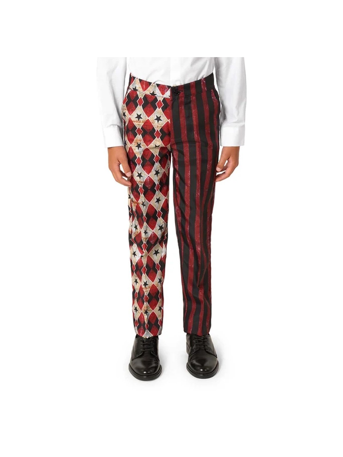 OPPOSUITS SUITMEISTER KOLOROWY GARNITUR DLA CHŁOPCA WE WZÓR HALLOWEEN  KLAUN MARYNARKA , SPODNIE PLUS KRAWAT OBBO-1026