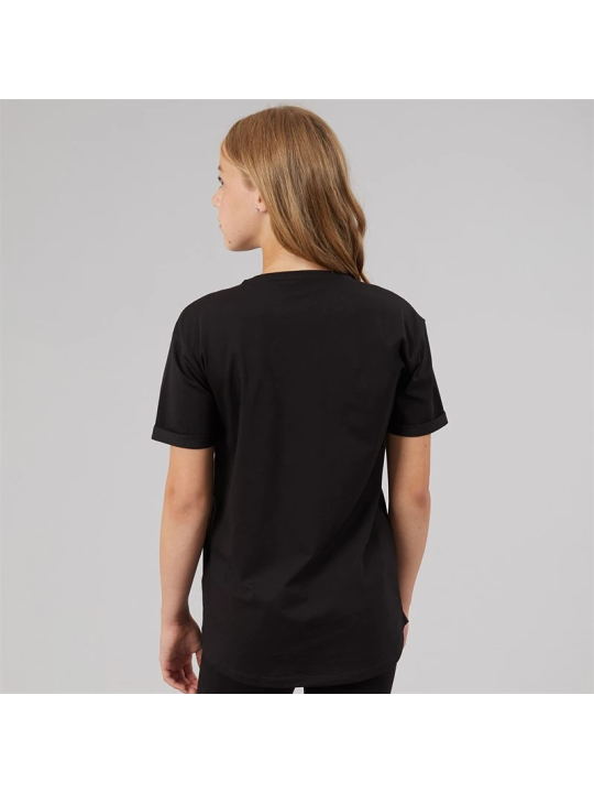 DZIEWCZĘCY  T-SHIRT GUESS  Z TĘCZOWYM LOGO Z KRYSTAŁKÓW - CZARNY J6GI33J1314-JLK