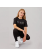 DZIEWCZĘCY  T-SHIRT GUESS  Z TĘCZOWYM LOGO Z KRYSTAŁKÓW - CZARNY J6GI33J1314-JLK