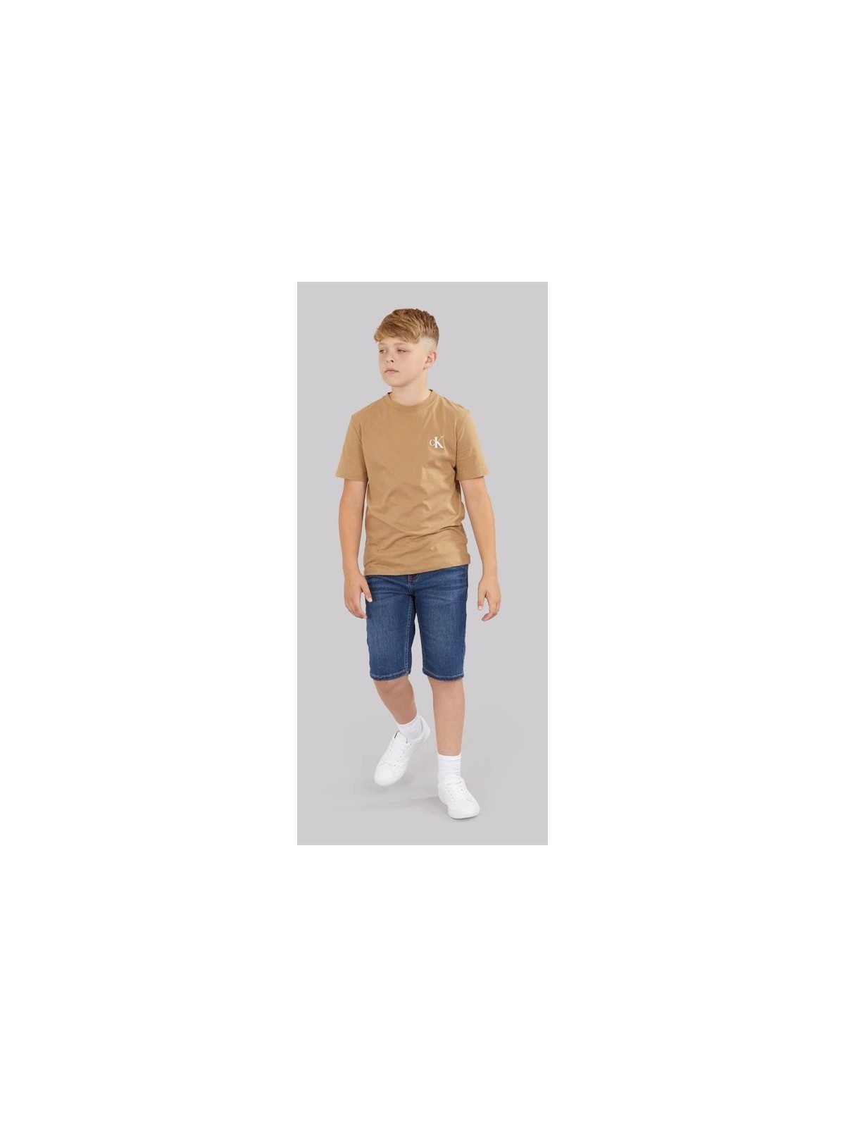 CALVIN KLEIN JEANS CHŁOPIĘCY T-SHIRT  BASIC -KARMEL  CK152