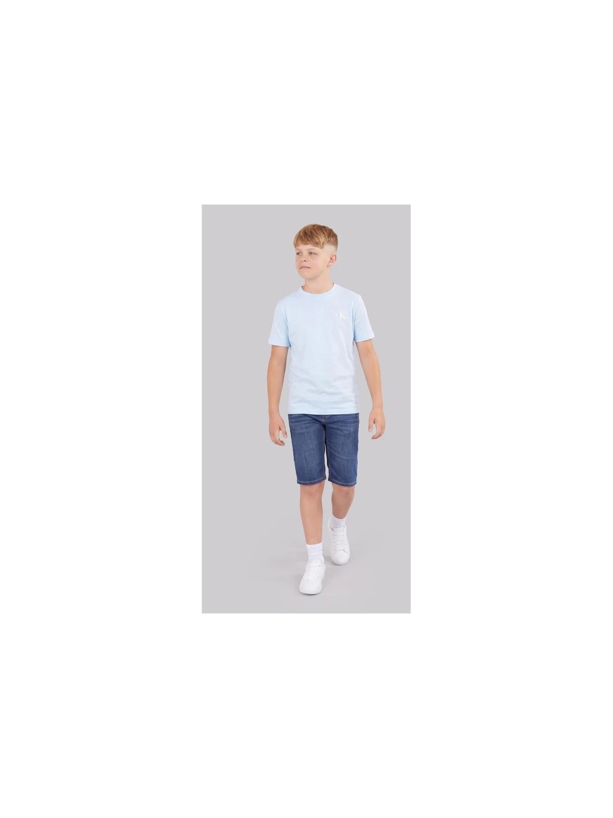 CALVIN KLEIN JEANS CHŁOPIĘCY T-SHIRT  BASIC - BŁĘKIT CK152
