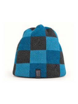 AJS CZAPKA CHŁOPIĘCA  W NIEBIESKO SZARY WZÓR SZACHOWNICY - BEANIE AJS