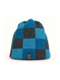 AJS CZAPKA CHŁOPIĘCA  W NIEBIESKO SZARY WZÓR SZACHOWNICY - BEANIE AJS
