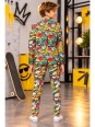OPPOSUITS CHŁOPIĘCY GARNITUR MARYNARKA KRAWAT SPODNIE KOMIKSOWY WZÓR STREET VIBES