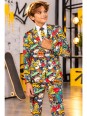 OPPOSUITS CHŁOPIĘCY GARNITUR MARYNARKA KRAWAT SPODNIE KOMIKSOWY WZÓR STREET VIBES