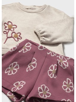 MAYORAL KOMPLET BLUZA SPODENKI KWIATY  2262/49