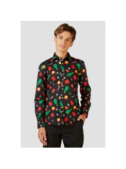 OPPOSUITS KOSZULA KOLOROWA ŚWIĘTA CHRISTMAS ICONS BLACK TATA SYN OSSB-0004-US