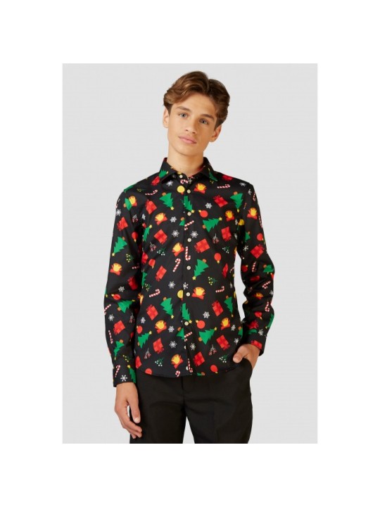 OPPOSUITS KOSZULA KOLOROWA ŚWIĘTA CHRISTMAS ICONS BLACK TATA SYN OSSB-0004-US