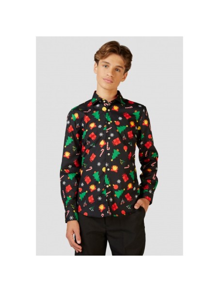 OPPOSUITS KOSZULA KOLOROWA ŚWIĘTA CHRISTMAS ICONS BLACK TATA SYN OSSB-0004-US