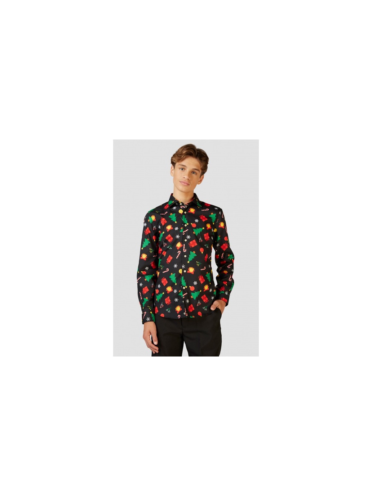 OPPOSUITS KOSZULA KOLOROWA ŚWIĘTA CHRISTMAS ICONS BLACK TATA SYN OSSB-0004-US
