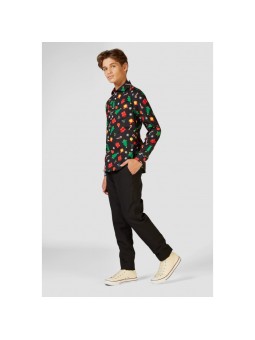 OPPOSUITS KOSZULA KOLOROWA ŚWIĘTA CHRISTMAS ICONS BLACK TATA SYN OSSB-0004-US