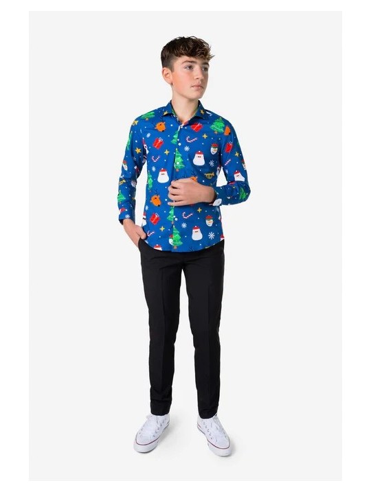 OPPOSUITS KOSZULA KOLOROWA ŚWIĘTA FESTIVITY BLUE TATA SYN OSSB-1009-US