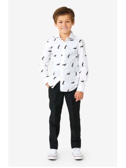 OPPOSUITS KOSZULA BIAŁA IKONY ŚWIĄTECZNE PINGWINY OSST-0005-US