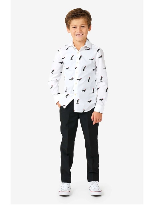 OPPOSUITS KOSZULA BIAŁA IKONY ŚWIĄTECZNE PINGWINY OSST-0005-US