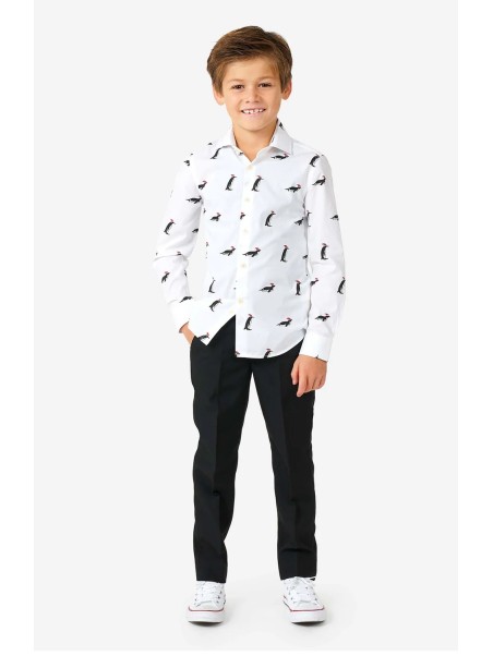 OPPOSUITS KOSZULA BIAŁA IKONY ŚWIĄTECZNE PINGWINY OSST-0005-US