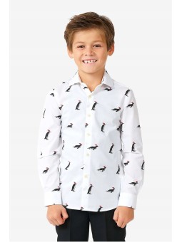 OPPOSUITS KOSZULA BIAŁA IKONY ŚWIĄTECZNE PINGWINY OSST-0005-US