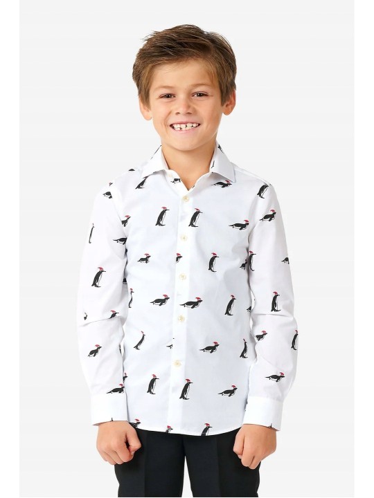 OPPOSUITS KOSZULA BIAŁA IKONY ŚWIĄTECZNE PINGWINY OSST-0005-US