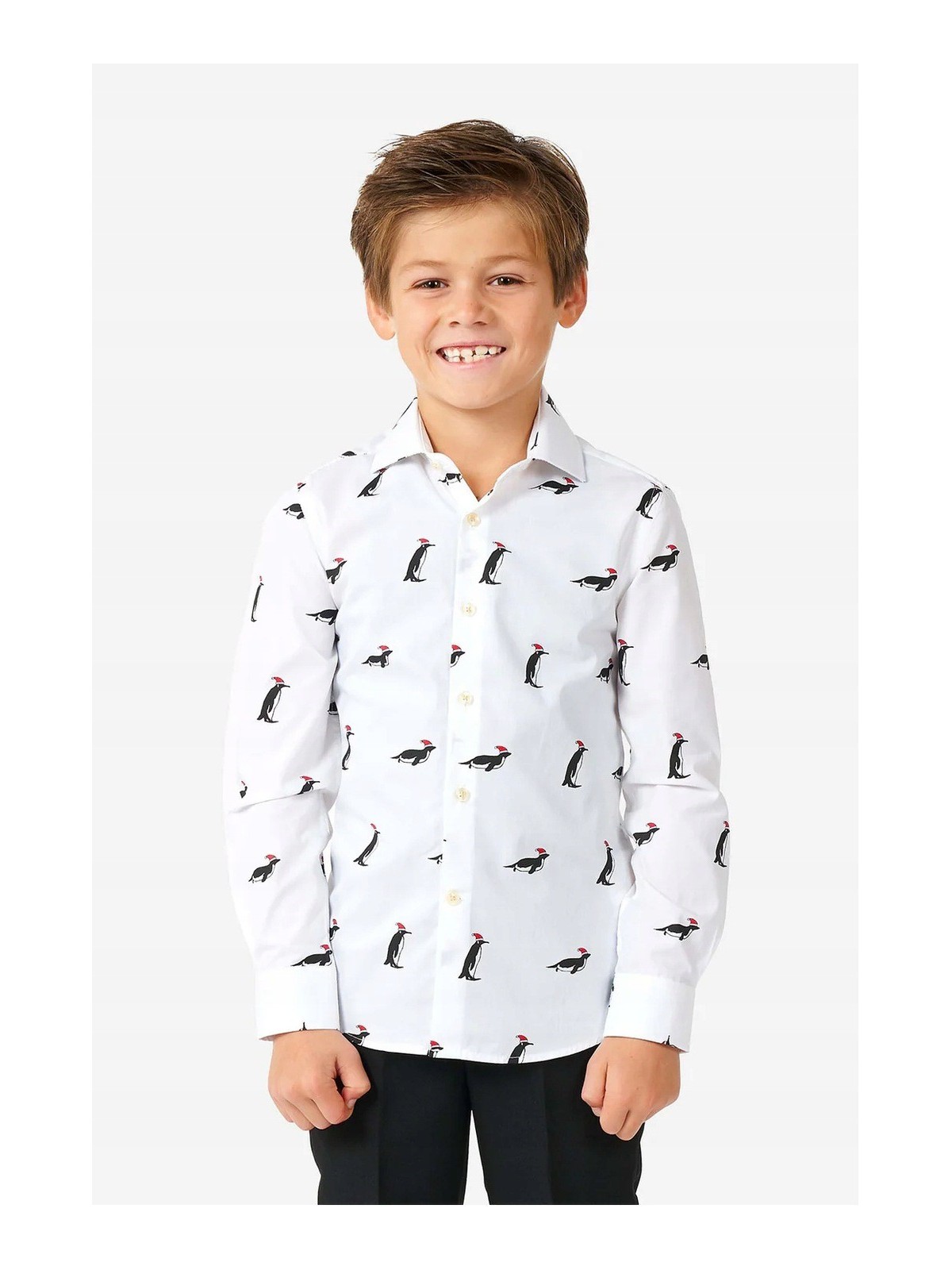 OPPOSUITS KOSZULA BIAŁA IKONY ŚWIĄTECZNE PINGWINY OSST-0005-US