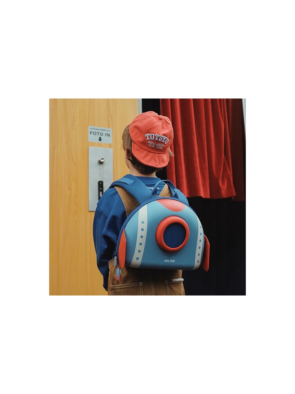 ZOYZOII PLECAK KOSMICZNY DLA CHŁOPCA I DZIEWCZYNKI NIEBIESKO CZEROWONA RAKIETA RAKIETA1