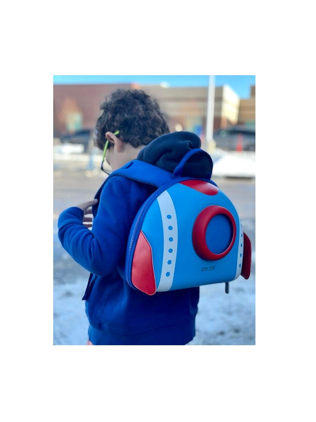 ZOYZOII PLECAK KOSMICZNY DLA CHŁOPCA I DZIEWCZYNKI NIEBIESKO CZEROWONA RAKIETA RAKIETA1