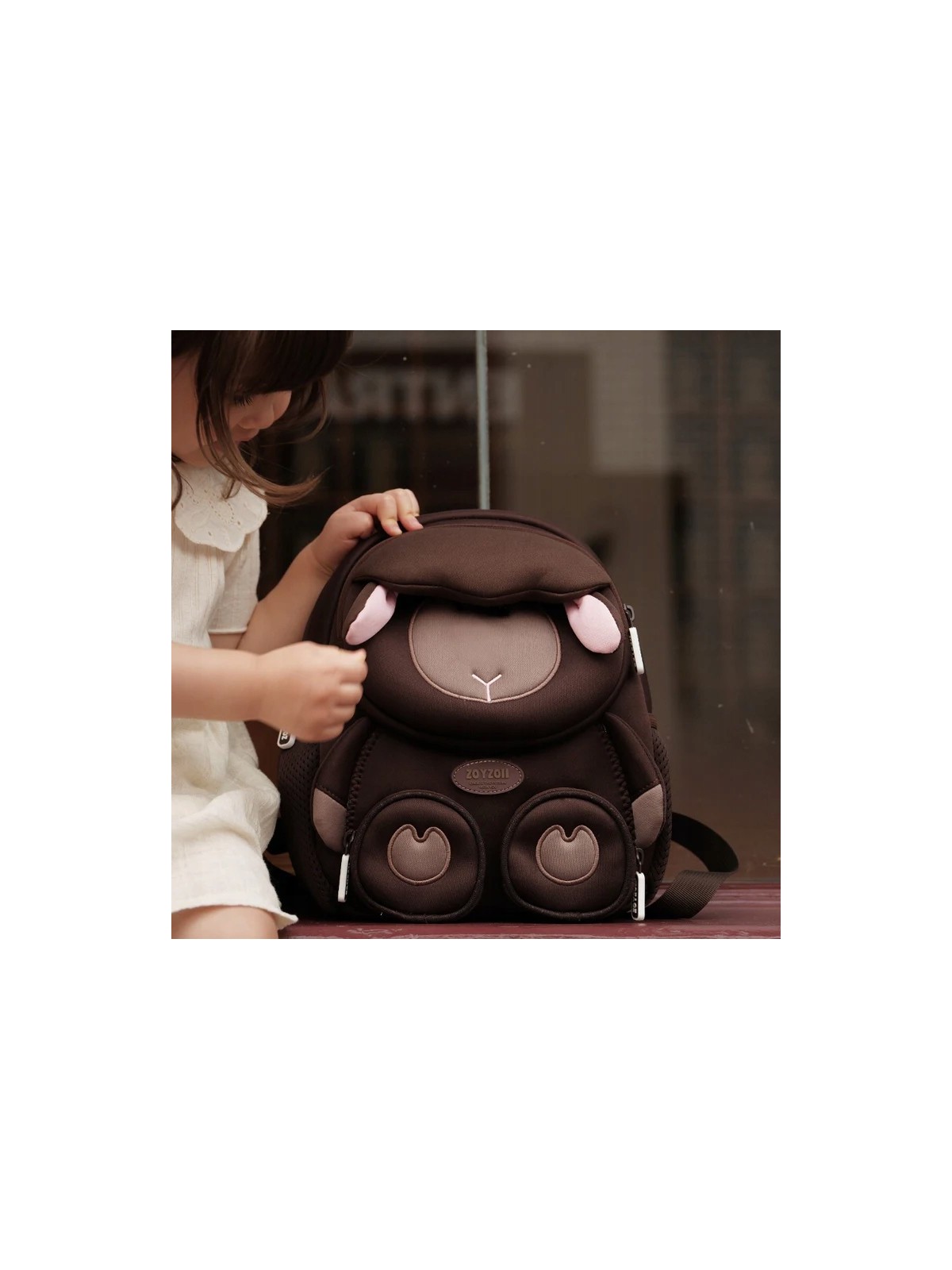 ZOYZOII PLECAK PRZEDSZKOLAKA OWIECZKA BRĄZOWY  ZWIERZAK OWIECZKA1