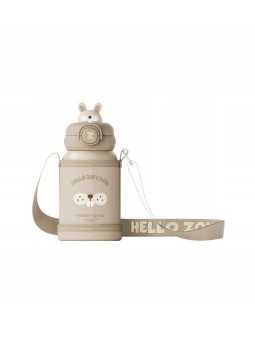 ZOYZOII TERMOS BEŻOWY DLA DZIECKA  KRÓLIK E8RABBIT