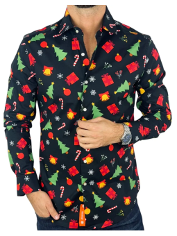 OPPOSUITS KOSZULA KOLOROWA  ŚWIĘTA TATA SYN CHIRSTMAS ICONS BLACK OSSM-0019-EU
