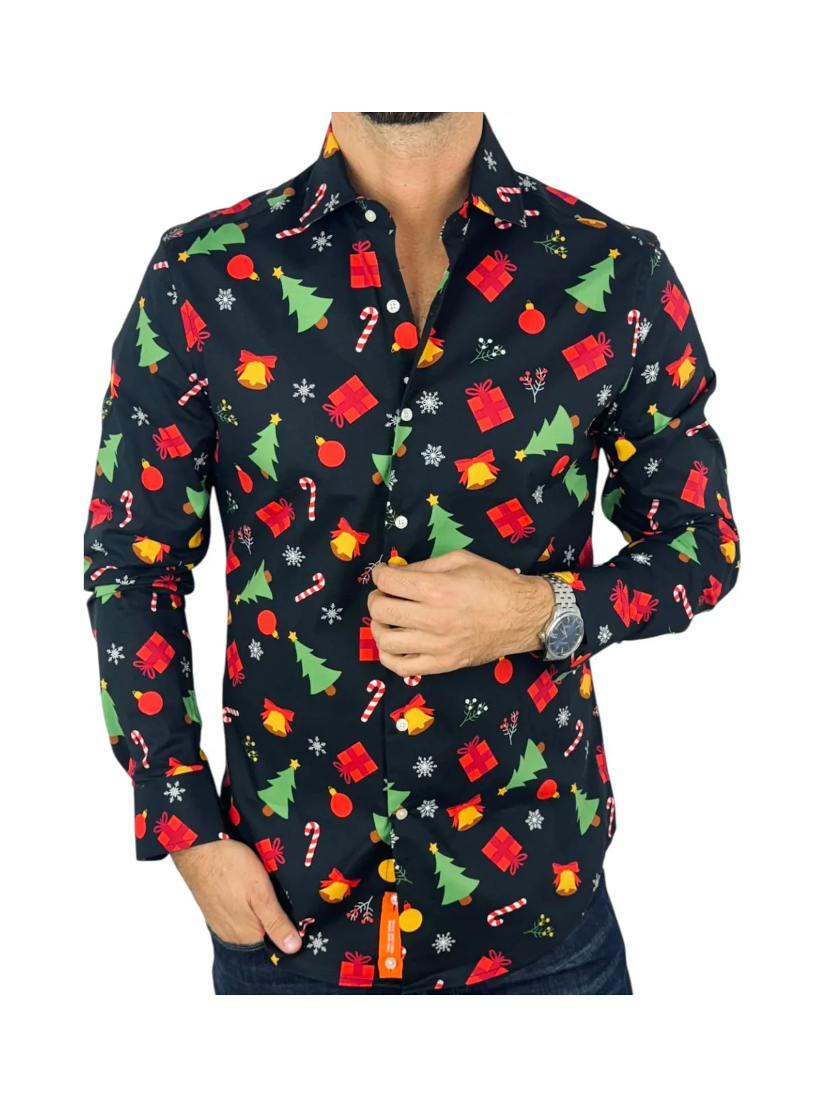 OPPOSUITS KOSZULA KOLOROWA  ŚWIĘTA TATA SYN CHIRSTMAS ICONS BLACK OSSM-0019-EU