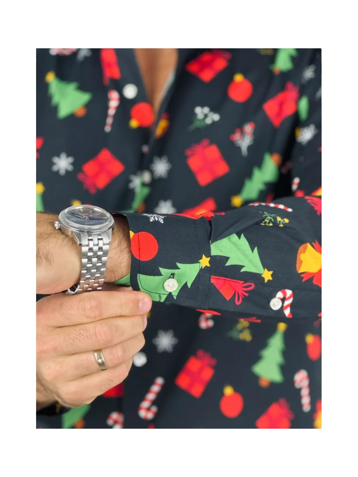 OPPOSUITS KOSZULA KOLOROWA  ŚWIĘTA TATA SYN CHIRSTMAS ICONS BLACK OSSM-0019-EU