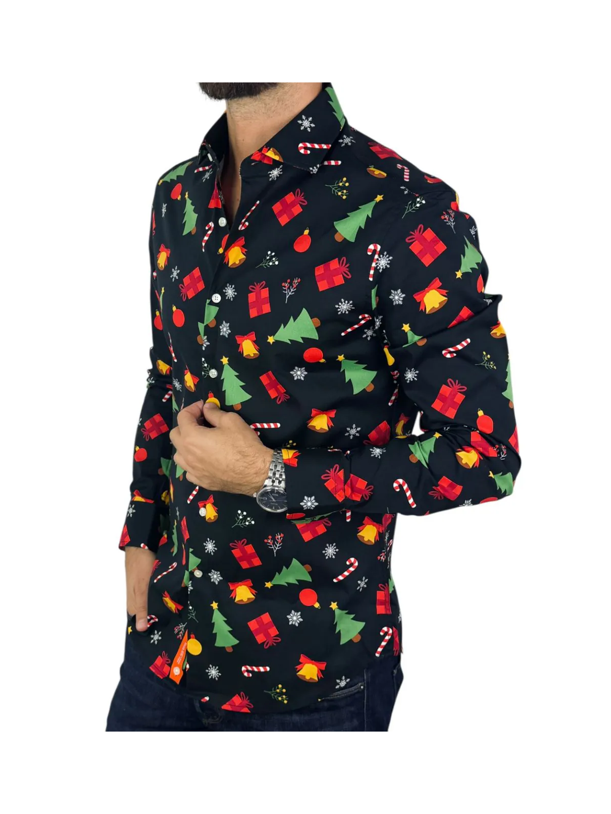 OPPOSUITS KOSZULA KOLOROWA  ŚWIĘTA TATA SYN CHIRSTMAS ICONS BLACK OSSM-0019-EU