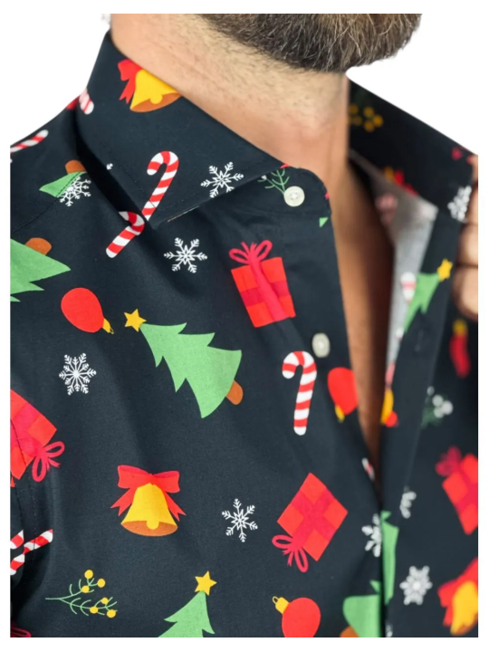 OPPOSUITS KOSZULA KOLOROWA  ŚWIĘTA TATA SYN CHIRSTMAS ICONS BLACK OSSM-0019-EU