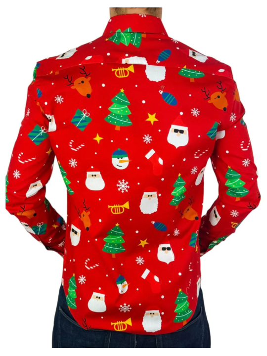 OPPOSUITS KOSZULA KOLOROWA  ŚWIĘTA TATA SYN  FESTIVITY RED OSSM-1013-EU