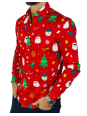 OPPOSUITS KOSZULA KOLOROWA  ŚWIĘTA TATA SYN  FESTIVITY RED OSSM-1013-EU