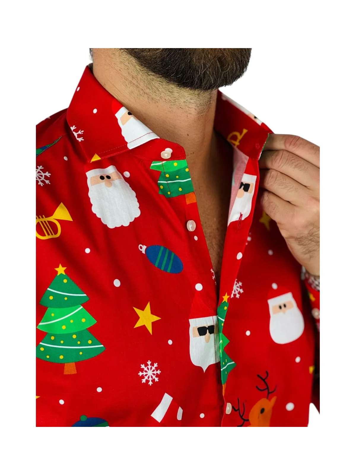 OPPOSUITS KOSZULA KOLOROWA  ŚWIĘTA TATA SYN  FESTIVITY RED OSSM-1013-EU