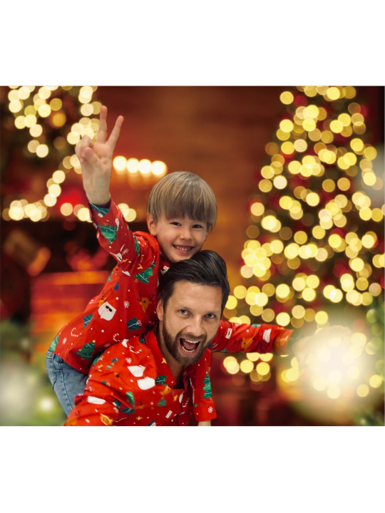 OPPOSUITS KOSZULA KOLOROWA  ŚWIĘTA TATA SYN  FESTIVITY RED OSSM-1013-EU