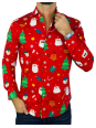 OPPOSUITS KOSZULA KOLOROWA  ŚWIĘTA TATA SYN  FESTIVITY RED OSSM-1013-EU
