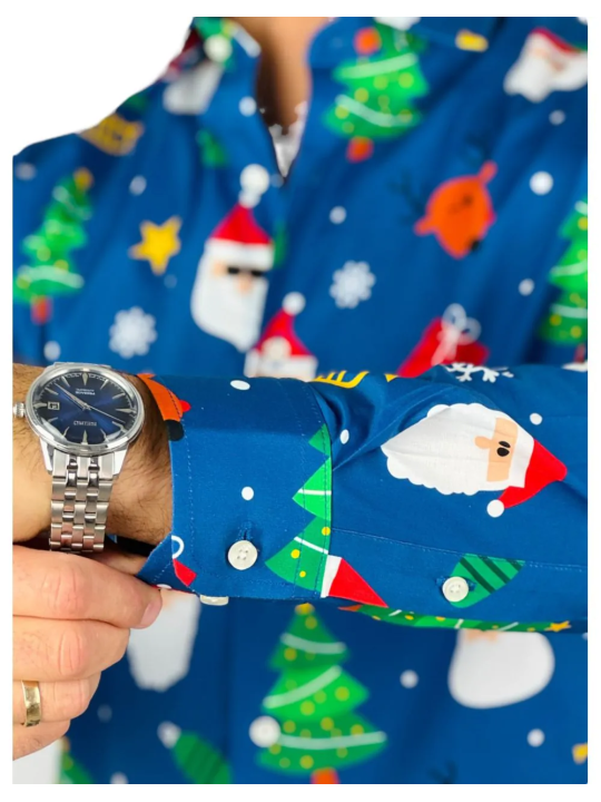 OPPOSUITS KOSZULA KOLOROWA  ŚWIĘTA TATA SYN  FESTIVITY BLUE OSSM-1011-EU
