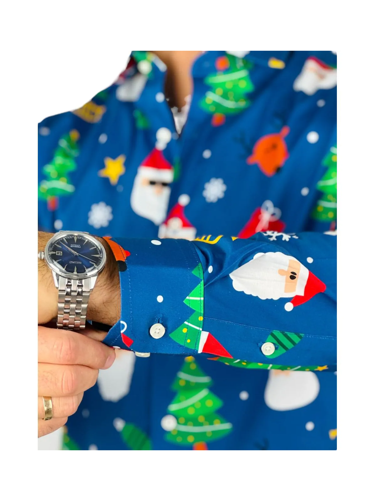 OPPOSUITS KOSZULA KOLOROWA  ŚWIĘTA TATA SYN  FESTIVITY BLUE OSSM-1011-EU