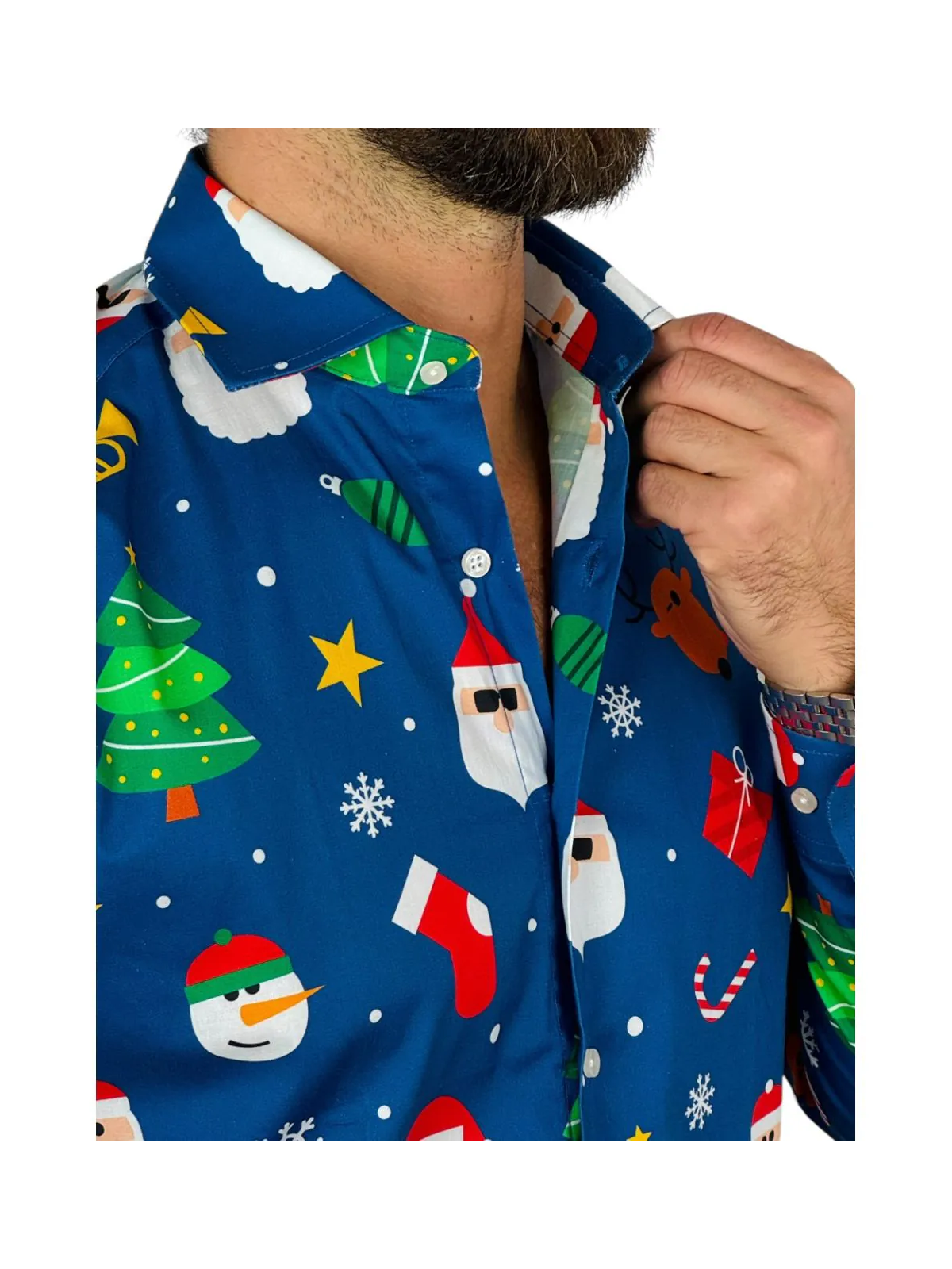 OPPOSUITS KOSZULA KOLOROWA  ŚWIĘTA TATA SYN  FESTIVITY BLUE OSSM-1011-EU