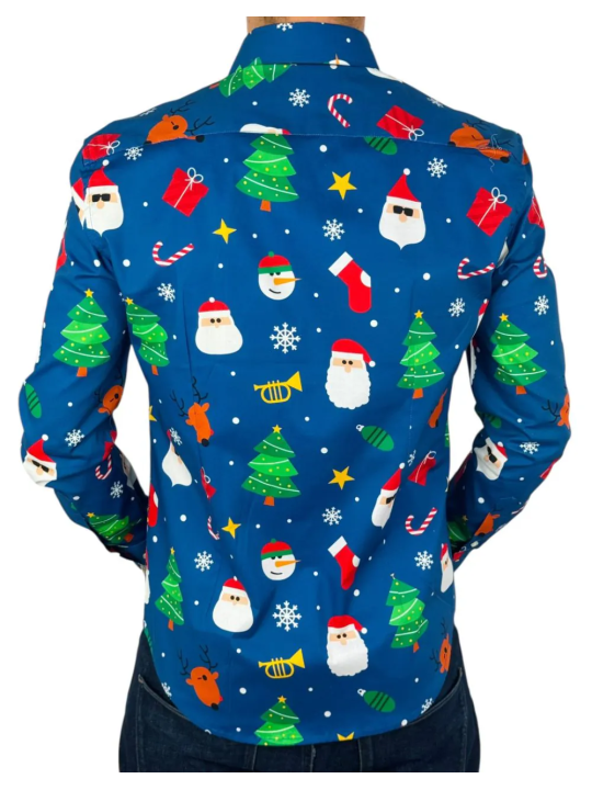 OPPOSUITS KOSZULA KOLOROWA  ŚWIĘTA TATA SYN  FESTIVITY BLUE OSSM-1011-EU
