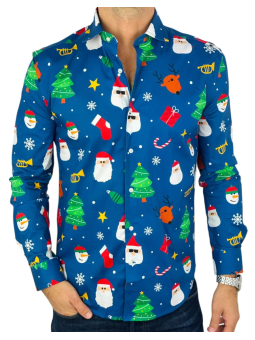 OPPOSUITS KOSZULA KOLOROWA  ŚWIĘTA TATA SYN  FESTIVITY BLUE OSSM-1011-EU