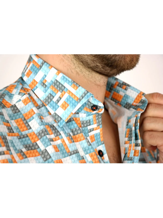 GIOVANNI PERA KOSZULA TATA SYN  KOLOROWA KLOCKI LEGO GP2