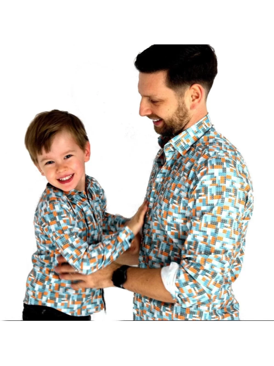 GIOVANNI PERA KOSZULA KOLOROWA TATA SYN  KLOCKI LEGO GPLEGO