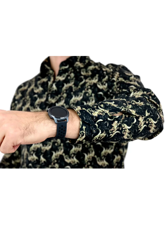 GIOVANNI PERA KOSZULA TATA SYN  GLAMOUR CZARNA ZŁOTA GP6